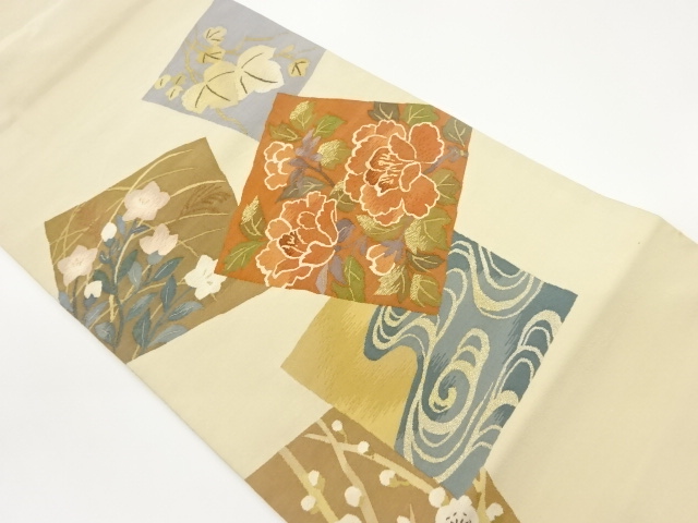 JAPANESE FUKURO OBI / WOVEN FLOWERS